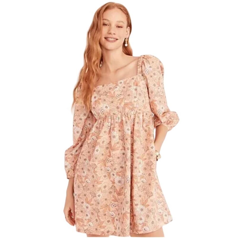 NEW J. Crew Squareneck Cotton Poplin Babydoll Dress in Zinnia Floral Size M NWT - Picture 3 of 11